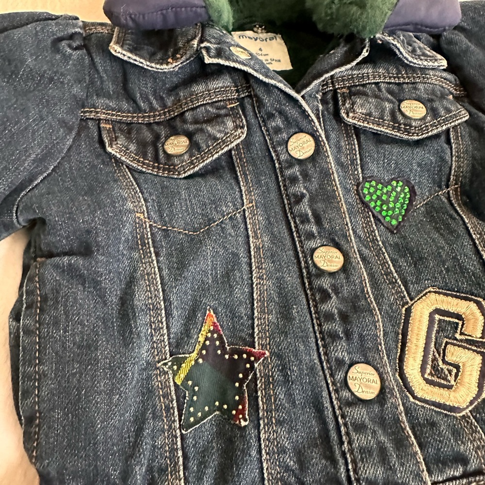Little girls Jean lined jacket 4T - Picture 4 of 6